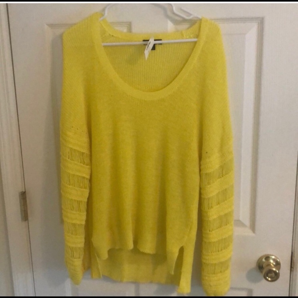 J. Crew Sweater, Yellow, Scoopneck, Bell Sleeves
